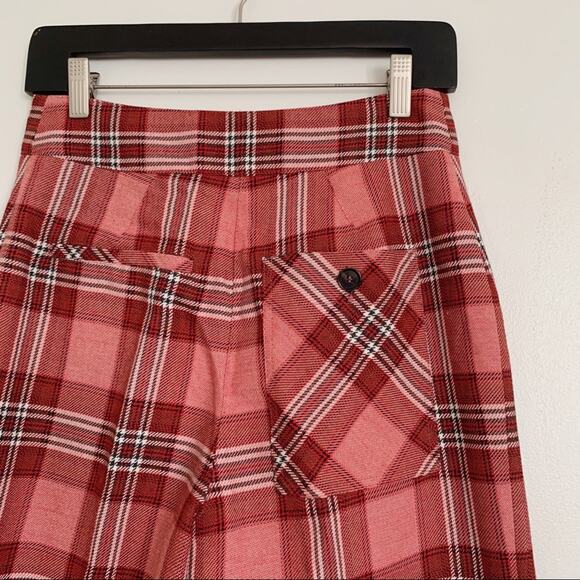 Red Multi Whistles Cara Check Wide Leg Trousers US 4 - Picture 9 of 9